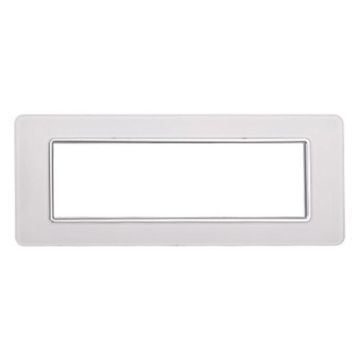 Compatible plate Vimar Plana 7 modules glass white color