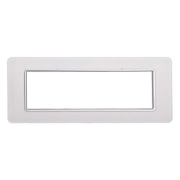 Plaque compatibles Vimar Plana 7 modules verre couleur blanc