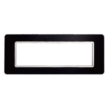 Placca compatibile Vimar Plana 7 moduli vetro colore nero Ettroit EV84602