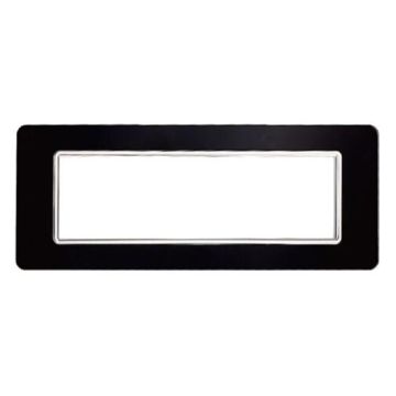 Plaque compatibles Vimar Plana 7 modules verre couleur noir