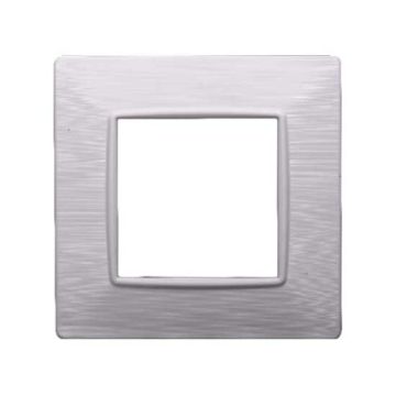 Compatible plate Vimar Plana 2 modules plastic satin white color Ettroit EV85201
