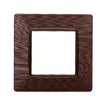 Placca compatibile Vimar Plana 2 moduli plastica colore bronzo satinato Ettroit EV85210