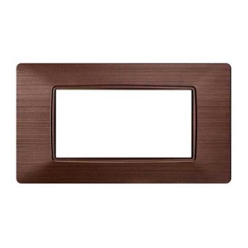 Plaque compatibles Vimar Plana 4 modules plastique couleur bronze satiné Ettroit EV85410