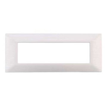 Placca compatibile Vimar Plana 7 moduli plastica colore bianco satinato Ettroit EV85601