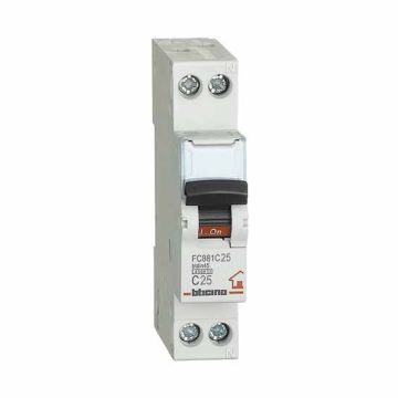 Switch magnethermic 1P+N C 25A - 4,5kA - 1M Bticino FC881C25