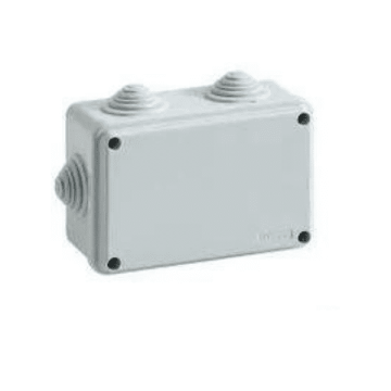 Sealed junction box rectangular and lid with screws 120x80x50mm with 6 cable glands IP55 FAEG - FG13414