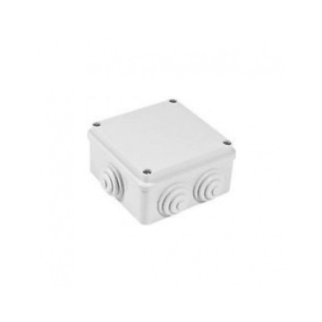 Sealed junction box square and lid with screws 100x100x50mm with 6 cable glands IP55 FAEG - FG13404