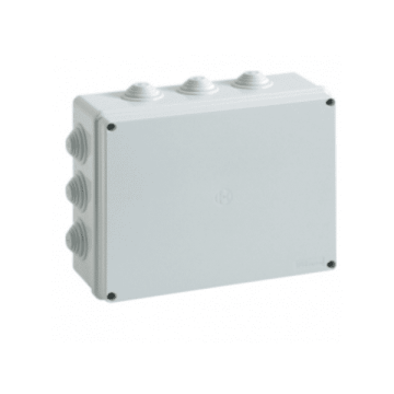 Sealed junction box rectangular and lid with screws 240x190x90mm with 12 cable glands IP55 FAEG - FG13407
