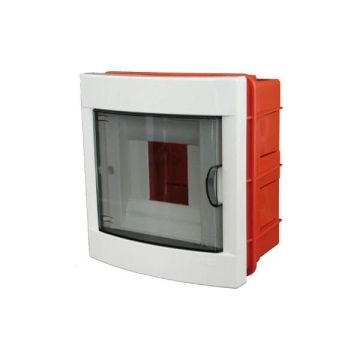 Flush-mounted switchboard 4 modules with white frame and smoked door 160x170x80mm IP40 FAEG - FG14304