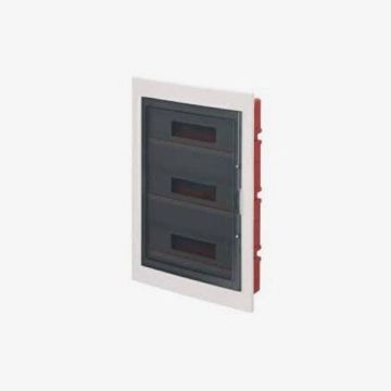 Flush-mounted switchboard 54 modules with white frame and smoked door 455x510x115mm IP40 FAEG - FG14354