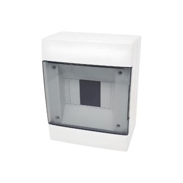 Wall switchboard 4 modules white with smoked door 140x180x100mm IP40 FAEG - FG14404B