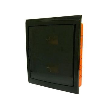 Flush-mounted switchboard 24 modules with black frame and smoked door 315x365x80mm IP40 FAEG - FG14724
