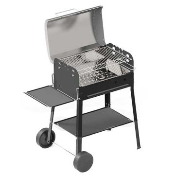 Ferraboli Barbecue Garda 58x37cm verchromten grillrost super ausgestattet mit zwei Rädern + Edelstahl Deckel und regale