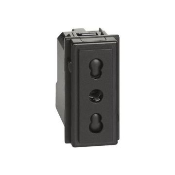 Socket BTicino Living Now 16A 1 module - black KG4180