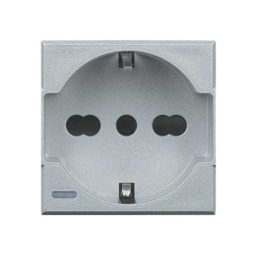 Schuko socket HC4140 / 16 Bticino Axolute 2p + T bipass - tech color