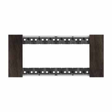 6 modules Bticino Living Now plate wood walnut color KA4806LG