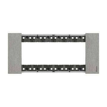 6 modules Bticino Living Now plate steel color KA4806ZG