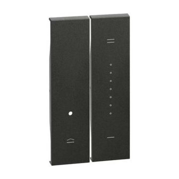 Dimmer covers Bticino Living Now consisting of two 1-module pieces 2 Modules black KG19