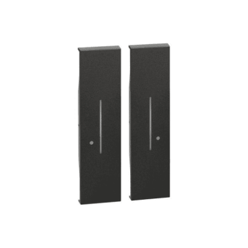 Lightable cover BTicino Living Now for wireless double light switch equipped with two buttons 1+1 module - black KG36M2