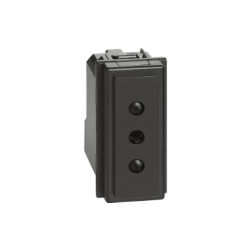 Socket BTicino Living Now centre distance 19mm 1 module - black KG4113