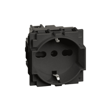 Socket BTicino Living Now german standard in two centre configuration 2 modules - black KG4140A16