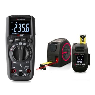 UNIKS KIT mit M37 Digitalmultimeter und DUALMETER Digitalbandmaß (2 Stück)