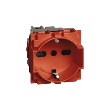 Socket BTicino Living Now german standard in 2 centre configuration 2 modules - red KR4140A16