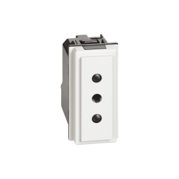 Prise BTicino Living Now 2P + T 10 A 250Va.c. empattement 19mm - blanc KW4113