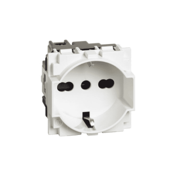 Socket BTicino Living Now german standard in two centre configuration 2 modules - white KW4140A16