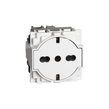 Socket BTicino Living Now german and italian standard flat socket 2 modules - white KW4140A16F