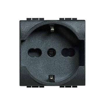 International socket Anthracite 2P+T 16A 250V Bticino Livilight L4140/16