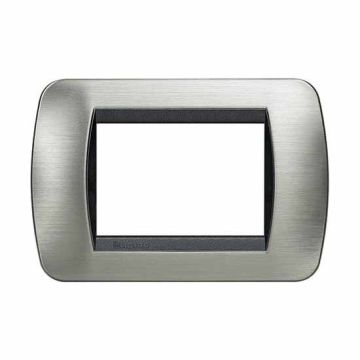 Placca Living International 3 moduli - Acciaio Spazzolato L4803ACS