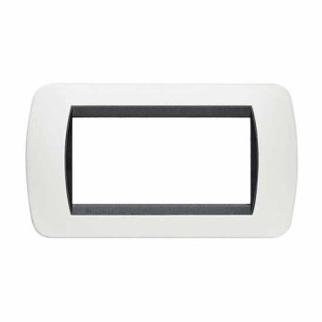 Cover plate Living International 4 modules - White L4804PB