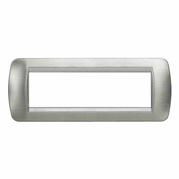 Cover plate Living International 7 modules - Brushed steel L4807AST