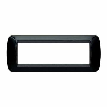Cover plate Living International 7 modules - Solid Black L4807NR