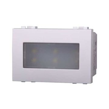 Lampada LED segnapasso 2.4W 220V luce bianco freddo 6000K da incasso compatibile Bticino Livinglight colore bianco