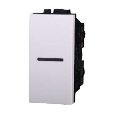 Interrupteur axial 1P 16A compatible Bticino Livinglight couleur blanc