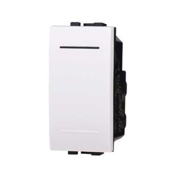 Bouton 1P 10A compatible Bticino Livinglight couleur blanc