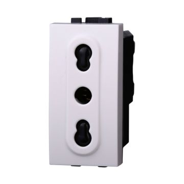 ETTROIT Bypass socket 2+T 16A white color compatible with Bticino Living series LB2001