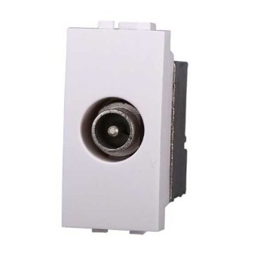 Prise coaxiale TV Direct connecteur mâle compatible Bticino Livinglight couleur blanc