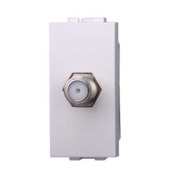 Tv & Sat socket screw type-F compatible Bticino Livinglight white color