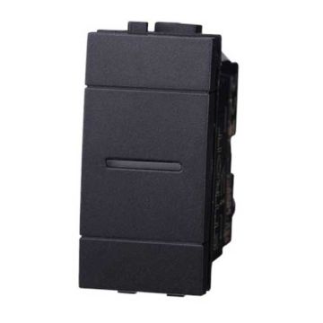 Interrupteur axial ou va et vient 1P 16A compatible Bticino Livinglight couleur noir