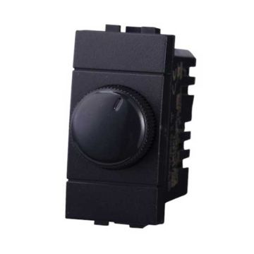 Knob dimmer compatible Bticino Livinglight for resistive loads 100W-1000W black color
