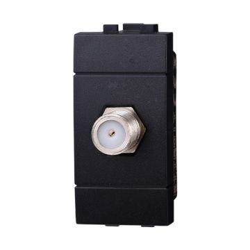 Tv & Sat socket screw type-F compatible Bticino Livinglight black color