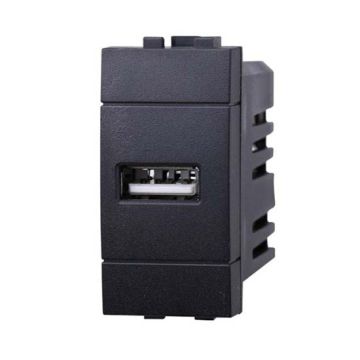 USB charger Type-A compatible Bticino Livinglight 5Vdc 2.1A black color