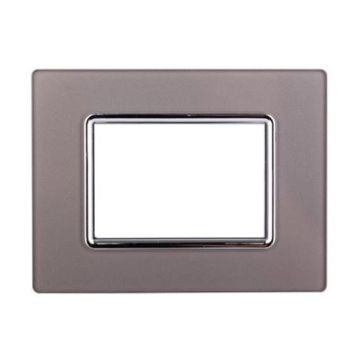 Kompatible Abdeckrahmen Bticino Livinglight 3 module Glas Silber Farbe