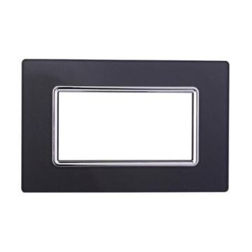 Kompatible Abdeckrahmen Bticino Livinglight 4 module Glas dunkler Stahl Graphit Farbe