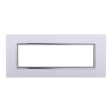 Plaque compatibles Bticino Livinglight 7 modules verre couleur blanc