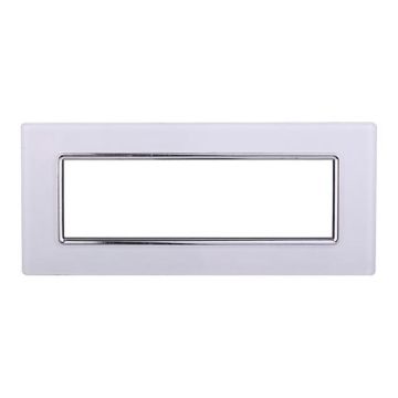 Kompatible Abdeckrahmen Bticino Livinglight 7 module Glas Weiß Farbe