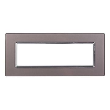 Placca compatibile Bticino Livinglight 7 moduli vetro colore argento